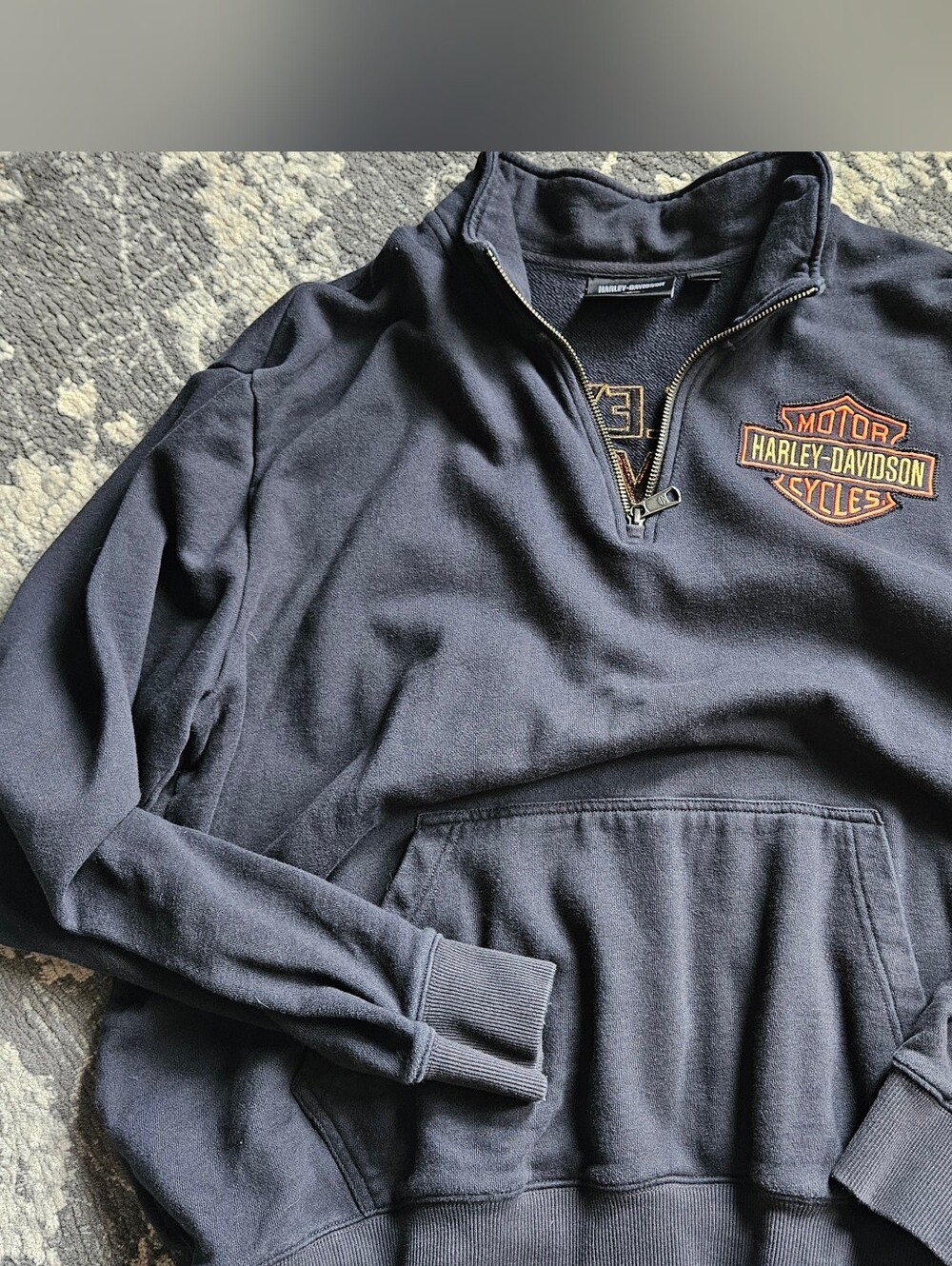 Harley Davidson Black 1/4 Zip Pullover